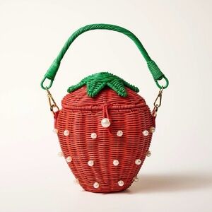 Kate Spade for Target Pearl Embellished Strawberry Basket Bucket Bag